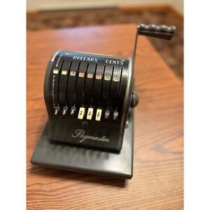 Vintage Paymaster Series X-2000 Check Writer Machine Manual Office Grey Decor